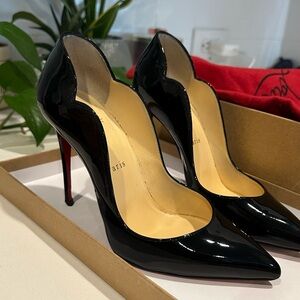Black Patent Leather Stiletto Heels